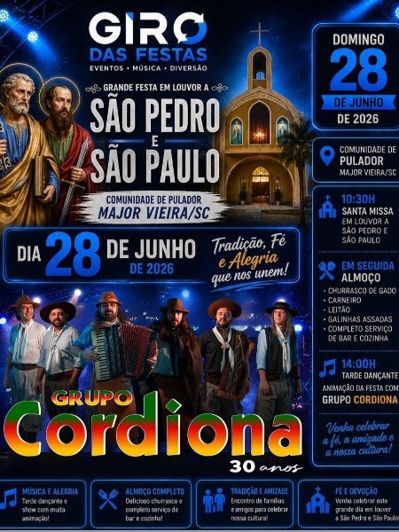 FESTA EM LOUVOR A S&Atilde;O PEDRO E S&Atilde;O PAULO