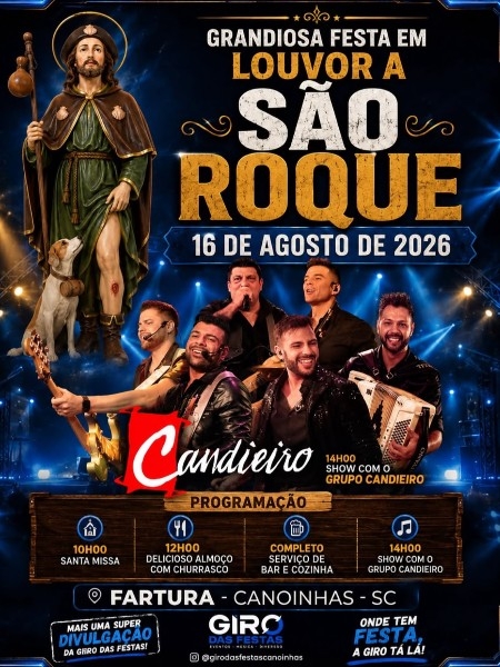 GRANDIOSA FESTA EM LOUVOR A S&Atilde;O ROQUE