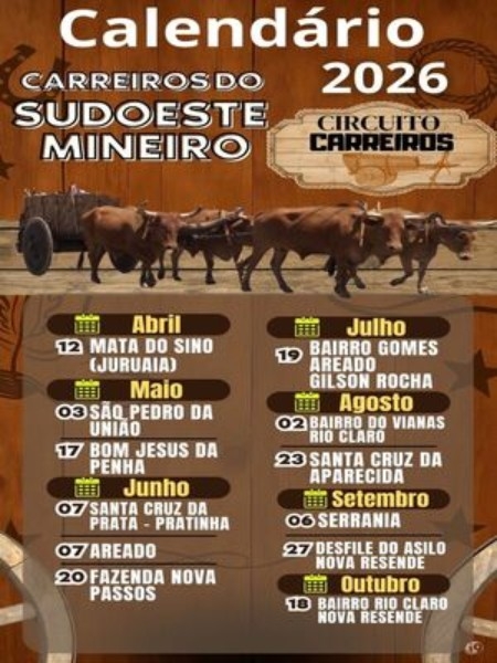 Calend&aacute;rio 2026 - Circuito Carreiros do Sudoeste Mineiro