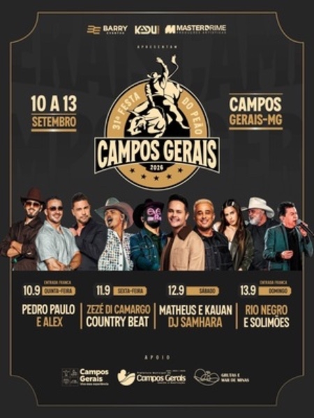 31&ordf; Festa do Pe&atilde;o de Campos Gerais
