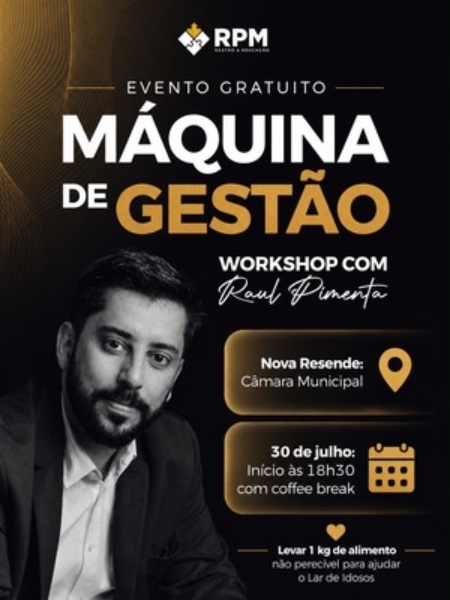 Workshop gratuito &ldquo;M&aacute;quina de gest&atilde;o&rdquo;