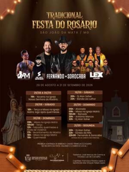 FESTA DO ROS&Aacute;RIO - S&Atilde;O JO&Atilde;O DA MATA