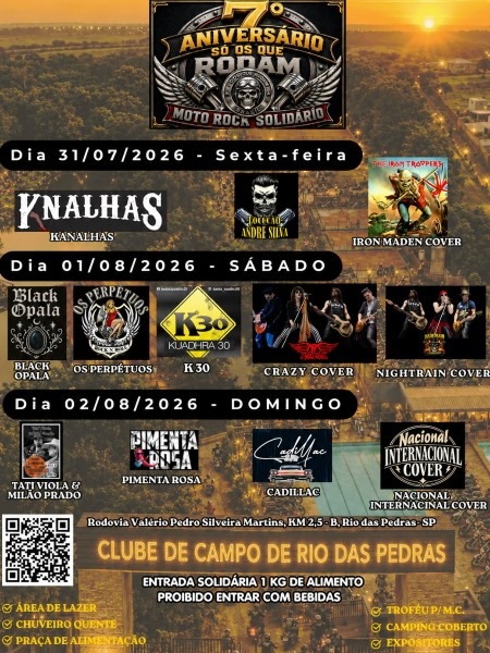 7&ordm; ANIVERS&Aacute;RIO S&Oacute; OS QUE RODAM moto rock solid&aacute;rio