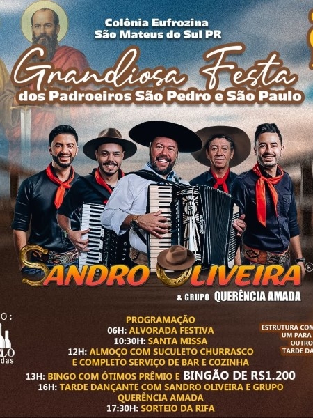 GRANDIOSA FESTA DOS PADROEIROS S&Atilde;O PEDRO E S&Atilde;O PAULO